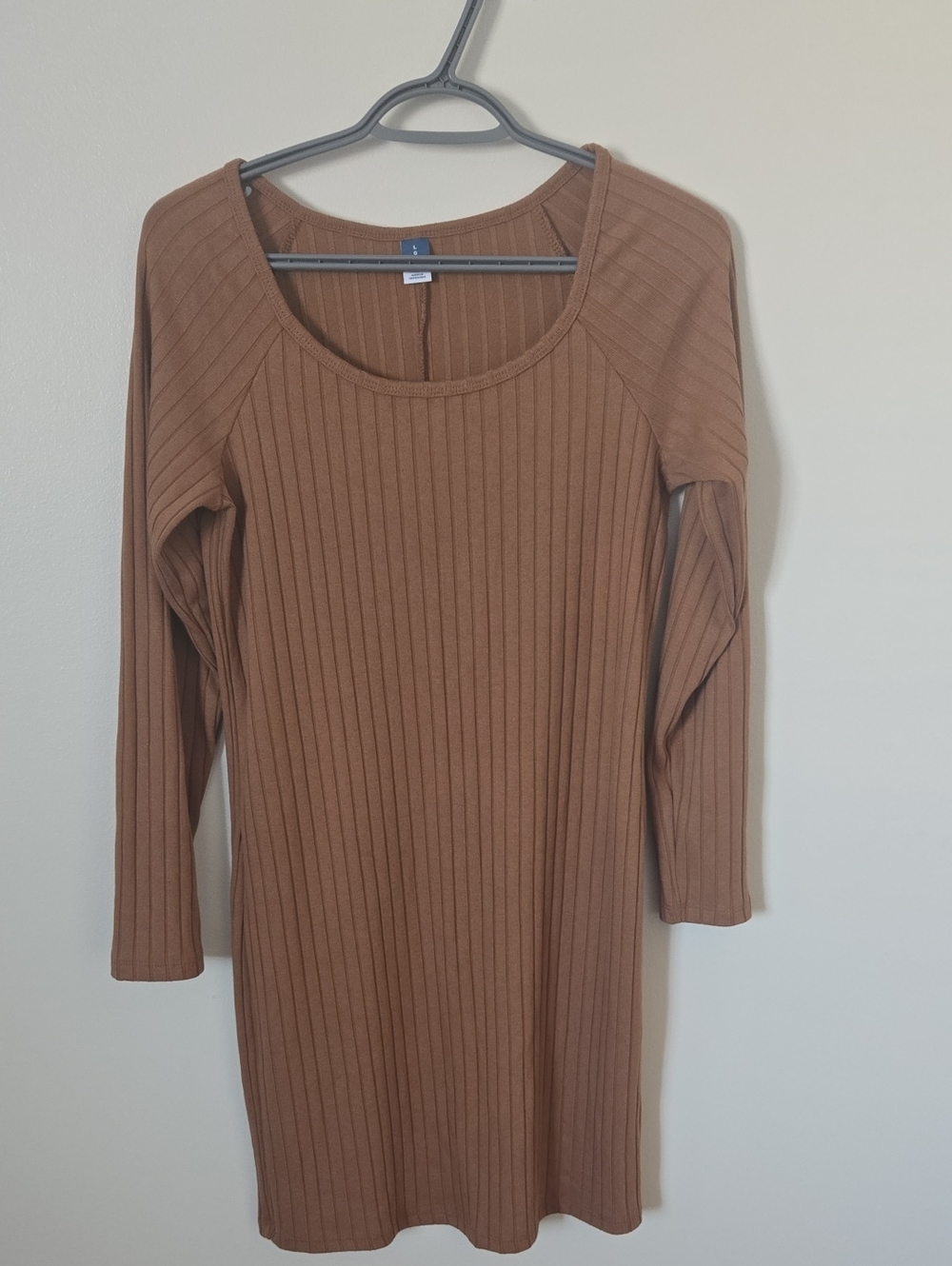 Old NAVY Women’s Ribbed Long Sleeve Dress in Brown